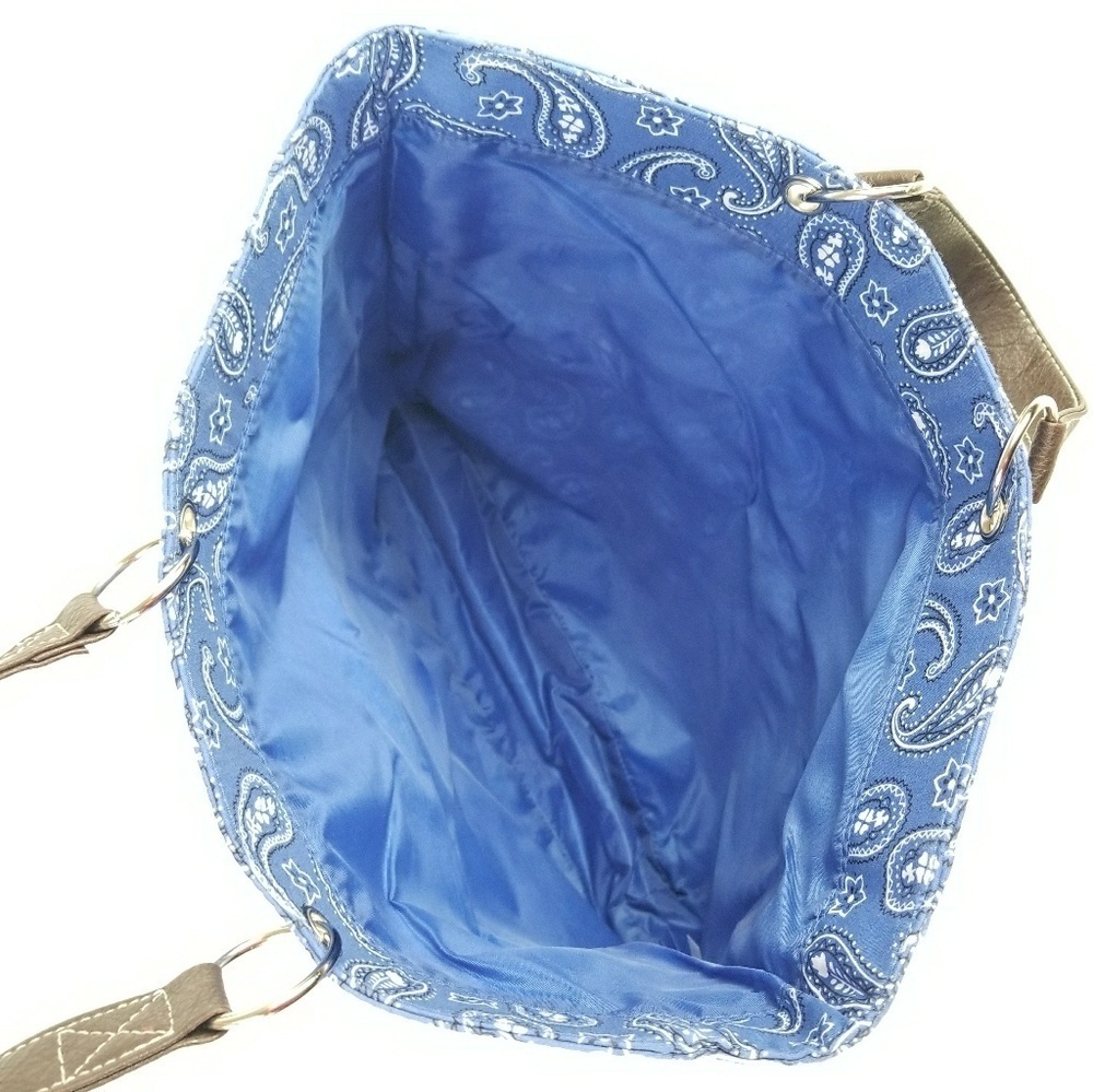Neiman Marcus Blue Paisley Fabric Tote - Picture 2 of 2